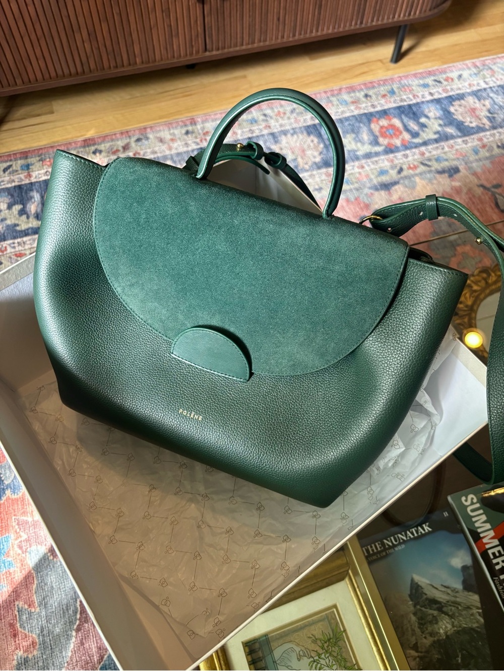 Polène Numero Un Purse- Trio Green/Phthalo Green - Full Size - Original Box